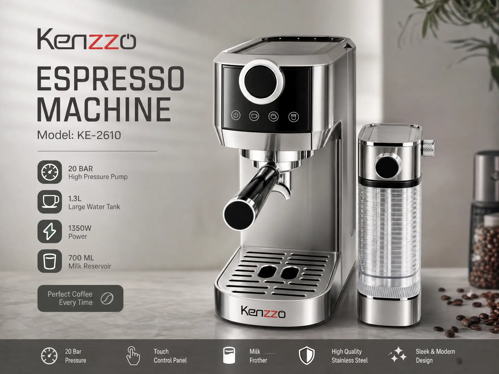 Kenzzo Machine à café expresso modèle KE-2610